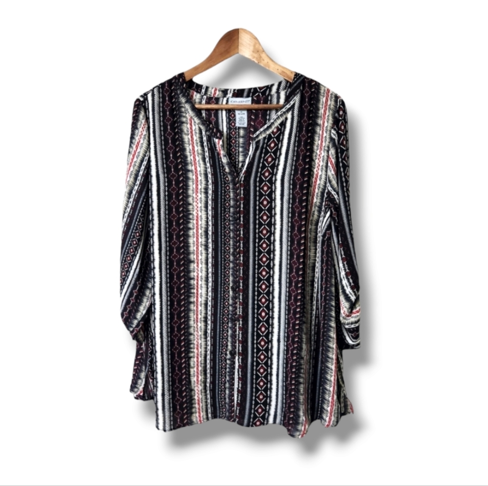 Catherine's Striped Tunic w/Rolled Sleeves | 18/20 | 1X